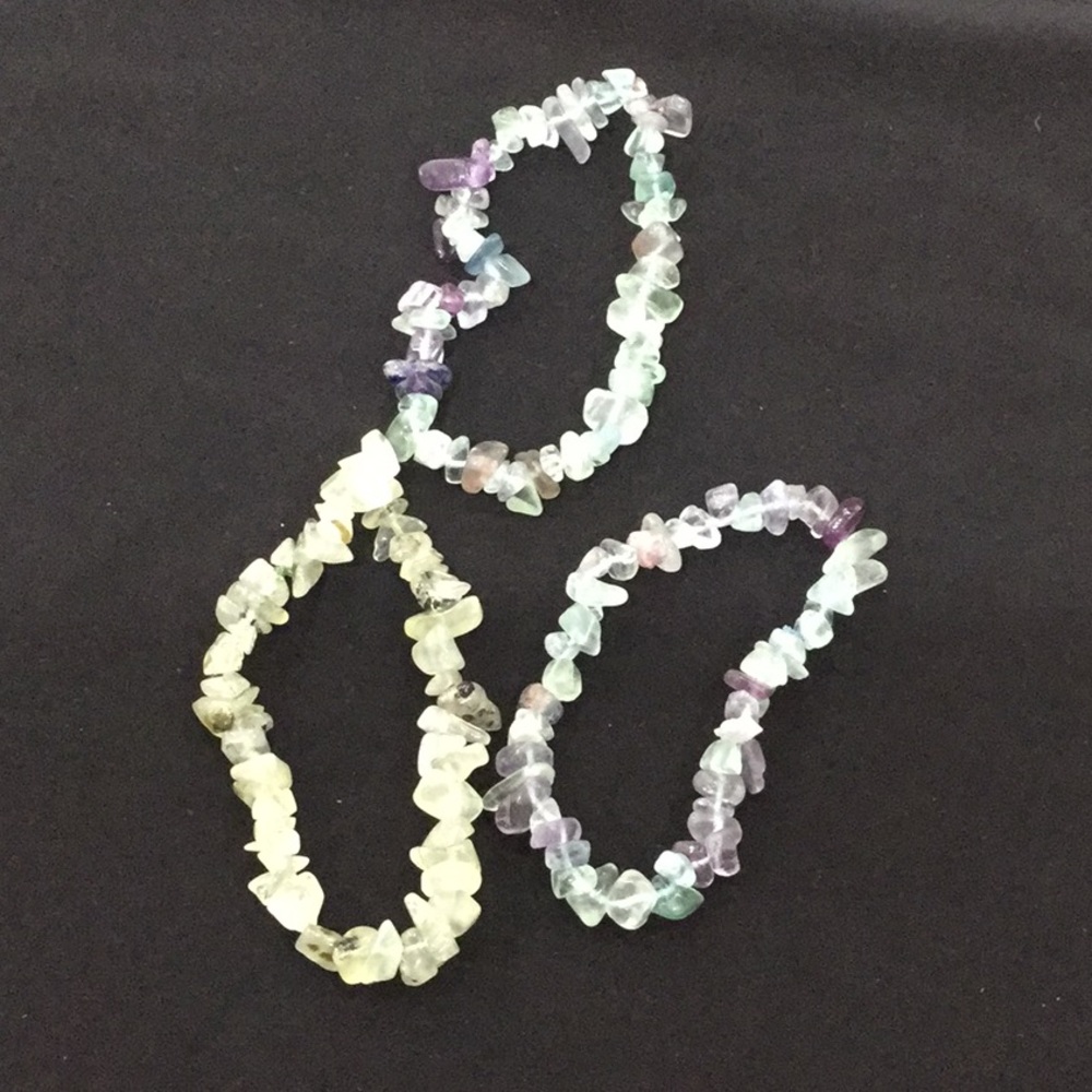 Set of 3 fluorite stretch bracelet
